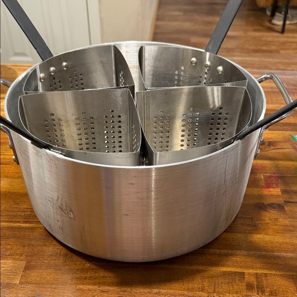 CHOISE Stainless Steel 4-Section Pasta Cooker Pot - Silver